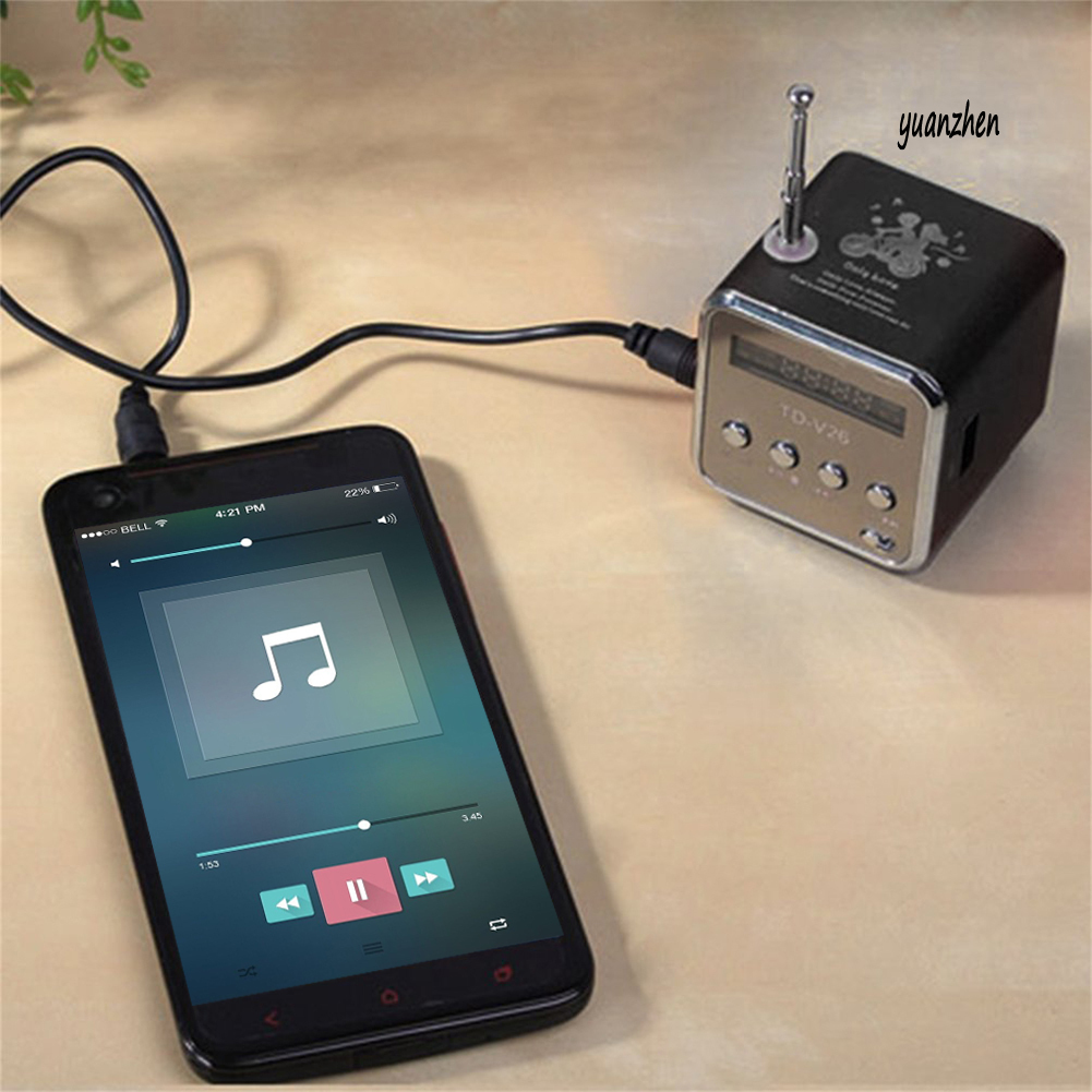 yuanzhen Portable USB Mini Stereo Speaker Wireless Music Player Radio MP3 MP4 Laptop