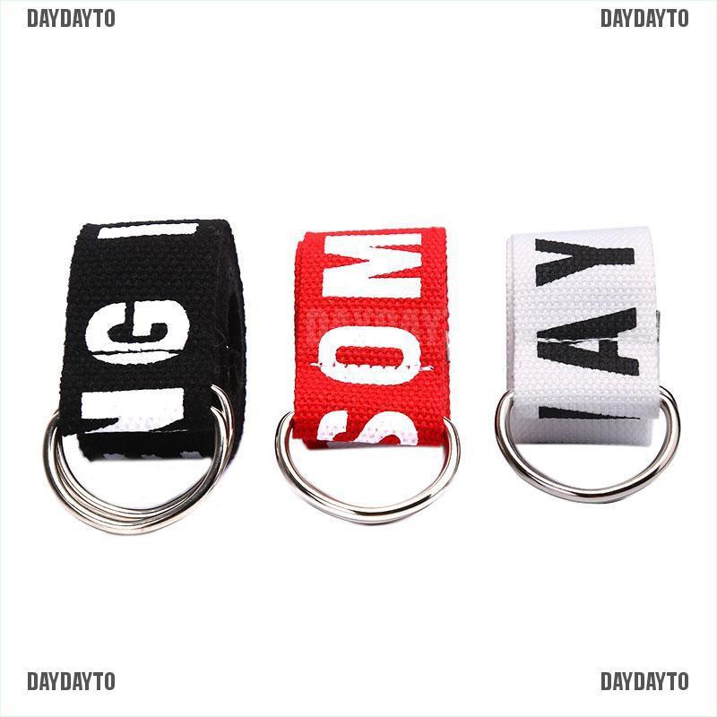 Thắt Lưng Vải Canvas Phối Vòng Chữ D Đôi Phong Cách Harajuku Thời Trang Cho Nam Và Nữ