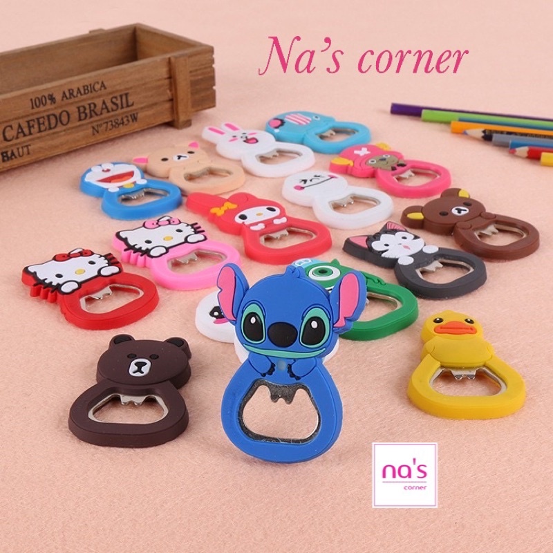 Dụng cụ khui bia nước ngọt hình thú hoạt hình có nam châm hít tủ lạnh kiểu dáng tiện dụng, đẹp mắt bằng thép không gỉ