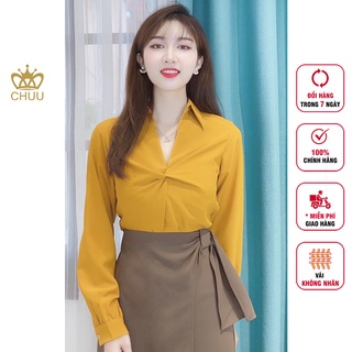 Áo sơ mi nữ xoắn ngực tay dài CHUU A5048