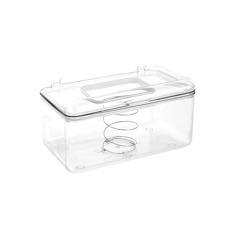 Hộp Đựng Khăn Giấy Nắp Lật Trong Suốt Tiện Dụng