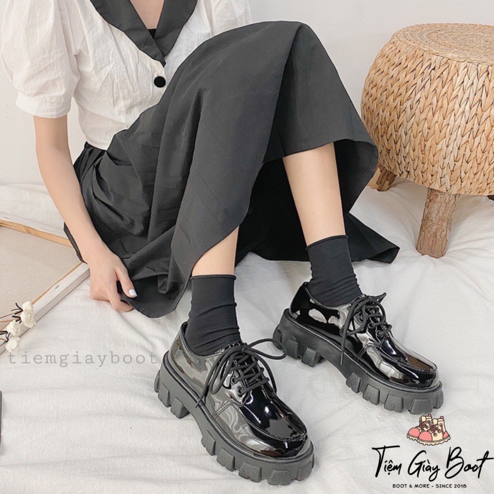 Giày Boot cổ thấp BABIE SHOES KQ35 Full Box, Giày Bốt Nữ Cổ Thấp ĐẾ RĂNG CƯA độn 5cm cực kỳ cá tính - Tiệm Giày Boot