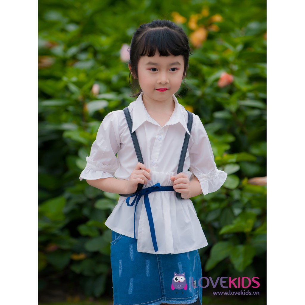 Áo sơ mi BG phối bèo Lovekids LK0251