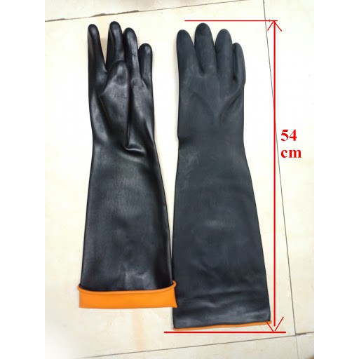 Găng tay chống axit mạnh, găng tay chống hoá chất dài 35cm 45cm 55cm