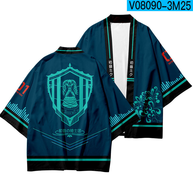 Anime Jacket Women's Kimono Cardigan Haori Yukata Clothes Miku Shirt Removable Cotton Summer Men Cosplay Costume