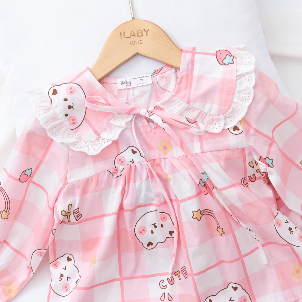 Bộ pijama hồng – ILABY >>> top1shop >>> shopee.vn