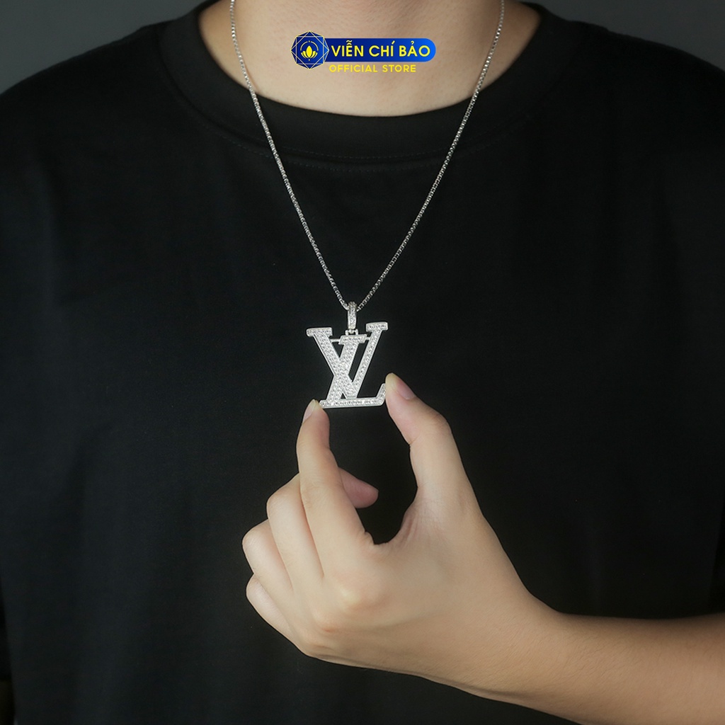 Mặt dây chuyền nam L.V  chất liệu bạc 925 thời trang phụ kiện trang sức Viễn Chí Bảo M300490