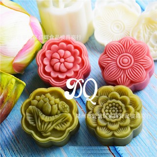 [Freeship] Khuôn trung thu lò xo 50-65gr - 04 mặt HOA SEN NỔI (506520.01)