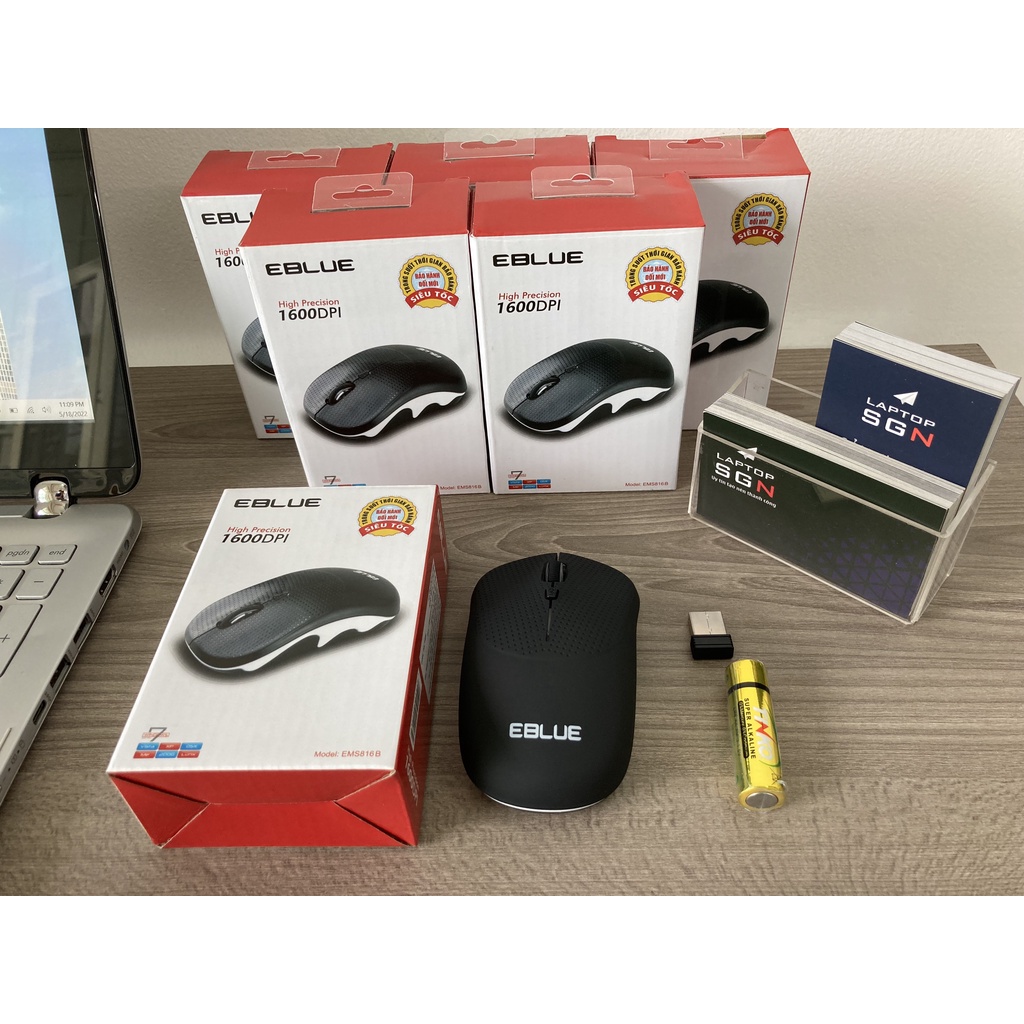 Chuột không dây EBLUE EMS816 Chính hãng, bấm êm, chạy mượt