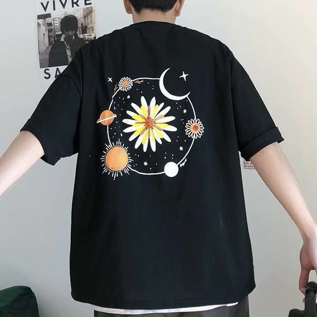 Áo thun dáng rộng tay lỡ nam nữ Unisex đẹp hàng cao cấp hình sao ngân hà | BigBuy360 - bigbuy360.vn