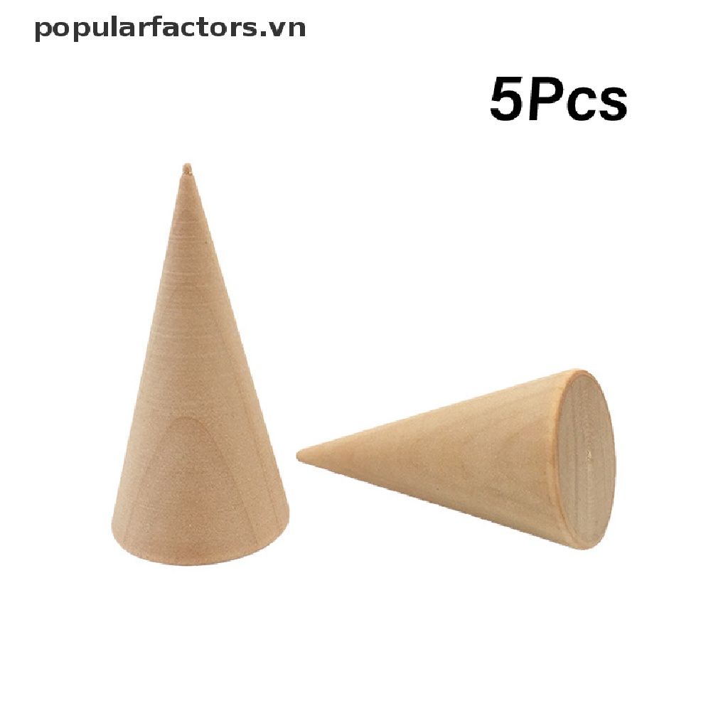 Set 5 Giá Đỡ Nhẫn Hình Nón Bằng Gỗ Sáng Tạo