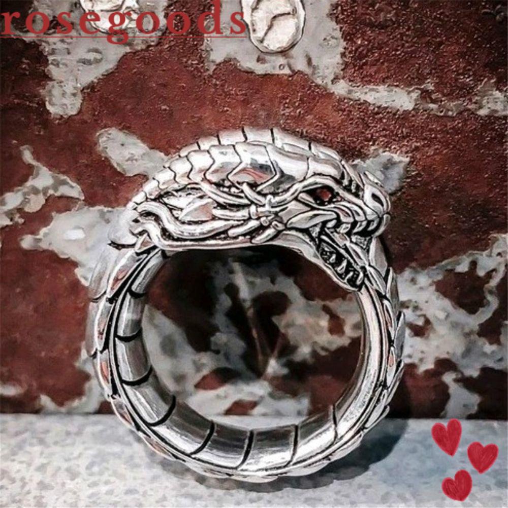 Nhẫn Hình Hoa Hồng Rồng Thời Trang Hip Hop Unisex