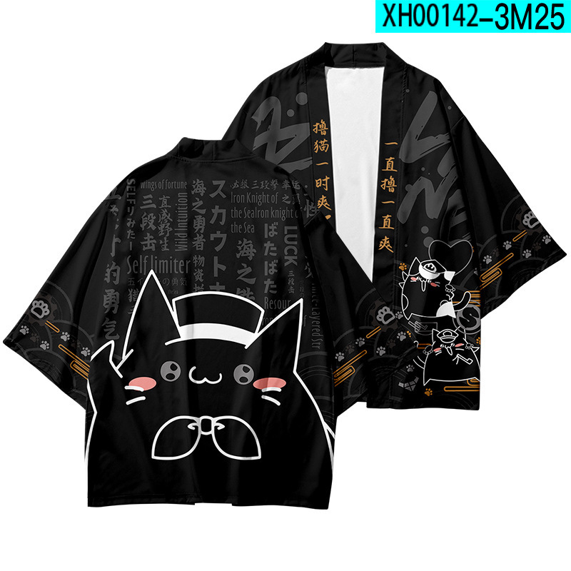 Áo khoác kimono ngắn tay in hình chú cún Shiba anime đáng yêu