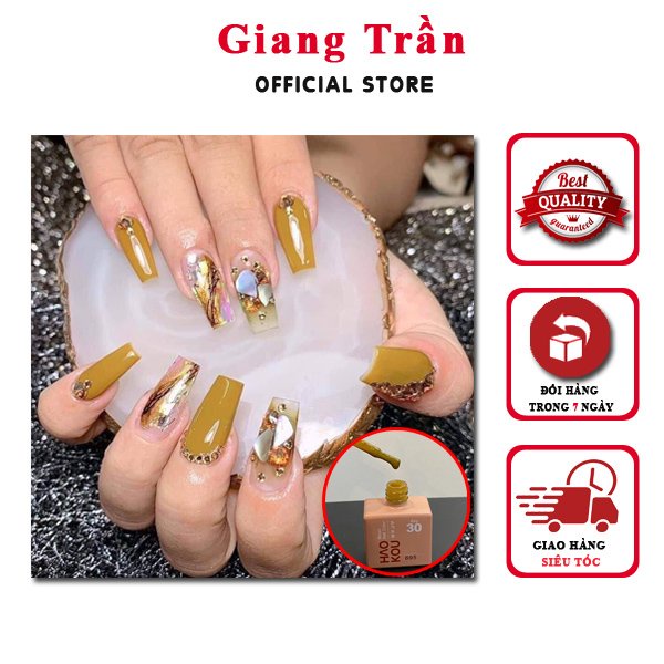 Sơn gel Vàng Hàn Quốc mẫu móng tay cực xinh 2021