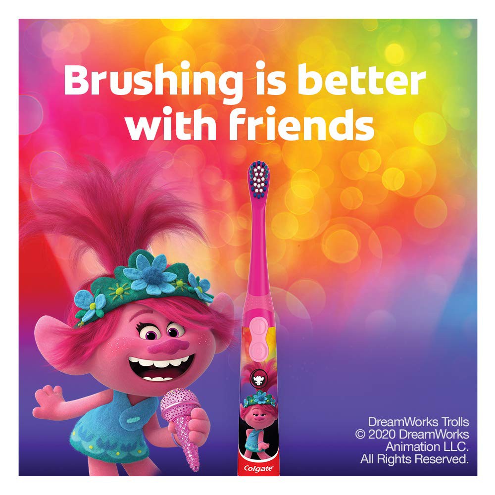 (Mẫu mới)  Chải Đánh Răng Colgate Chạy Pin Cho Bé  Colgate Kids Battery Powered Toothbrush, Trolls