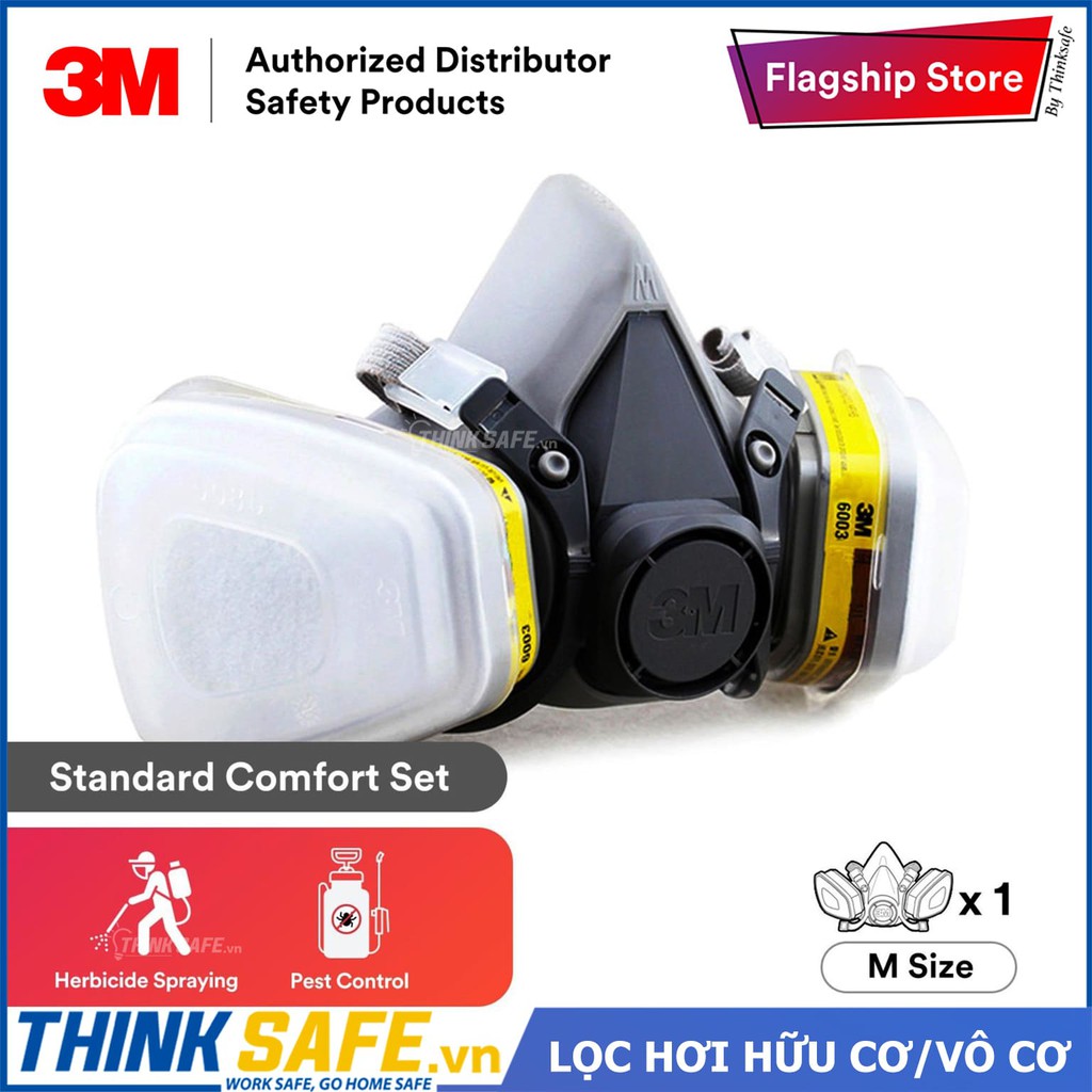 Phin lọc 3M 6003 chính hãng thương hiệu Mỹ, lọc các chất độc hại, bảo vệ hô hấp trong môi trường ô nhiễm - THINKSAFE