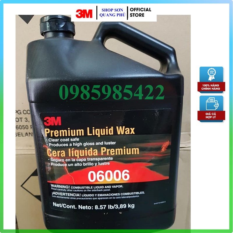 Xi Pas lơ đánh bóng 3M 06006 xi xanh bước 3 lau bóng hoàn thiện nhập khẩu Mỹ 3.78L