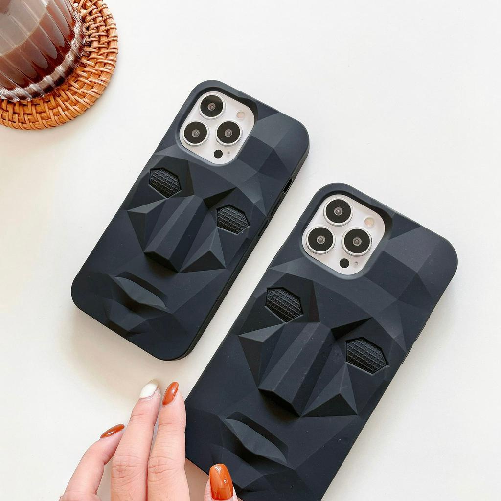 Ốp Điện Thoại Silicon Mềm Chống Sốc Hình Mặt Balck 3D Cho iPhone 14Promax / 14Pro / 14 / 13 / 12 / 11 / X / 8P / 7P / 7 / 6P