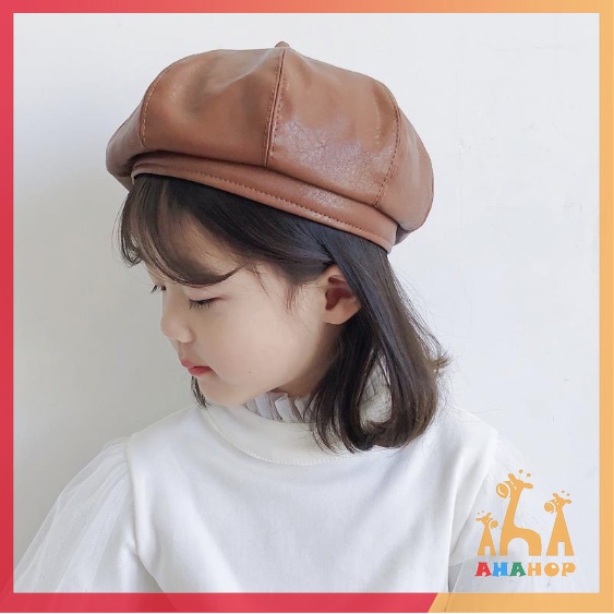 Mũ nồi beret cho bé - Mũ nồi da trơn mềm nhiều màu dễ thương phong cách Hàn Quốc cho bé trai bé gái MN02