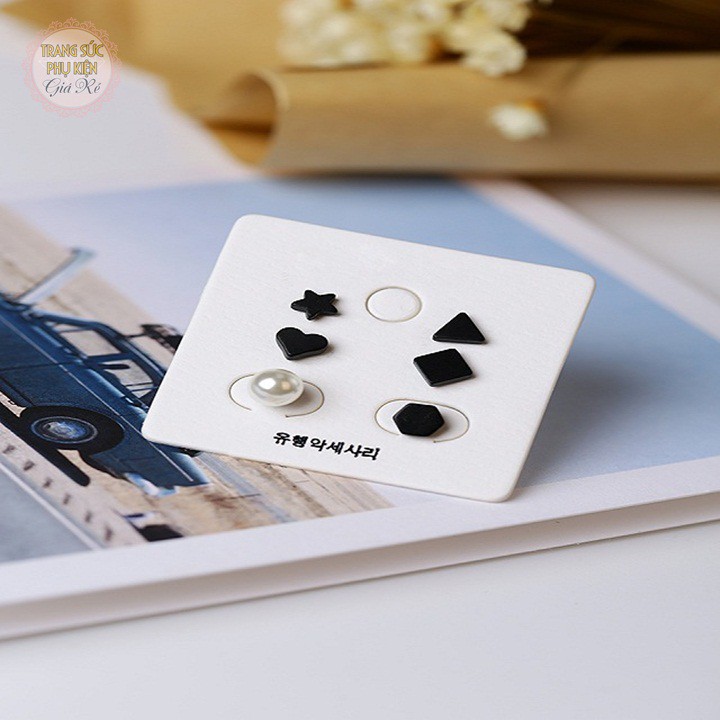 Set bông tai hình học 6 chiếc thời trang Hàn cực xinh, HT195