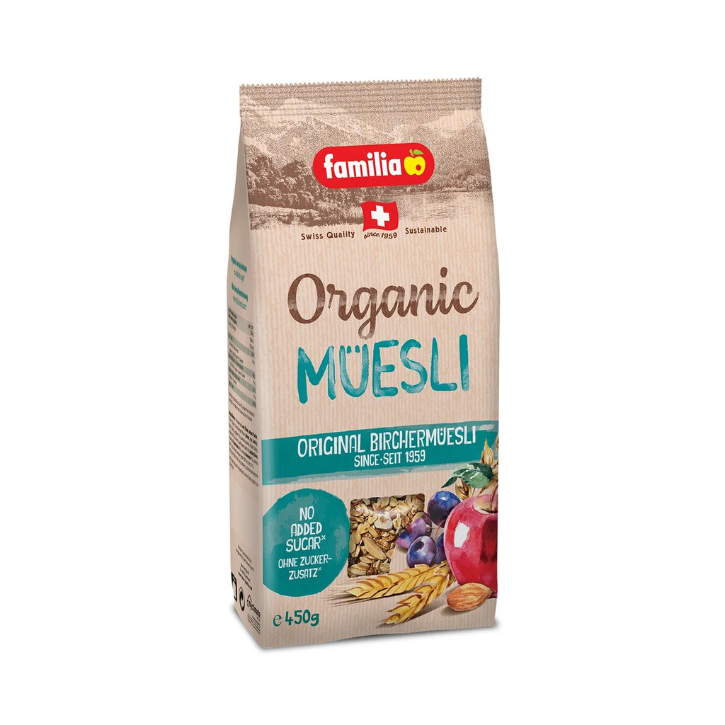 Ngũ cốc sạch hỗn hợp các loại hạt Orginal Bircher Muesli hiệu Familia 450g