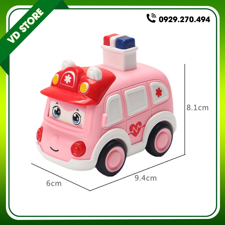 Đồ Chơi Xe Cảnh Sát Cứu Thương Cứu Hỏa Cần Cẩu Nhấn Nút Chạy Đà Dễ Thương Cho Bé