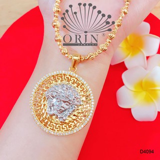 Dây chuyền nữ dạng bi mặt ver sồ 2 màu đính đá cách điệu cao cấp Orin D4094