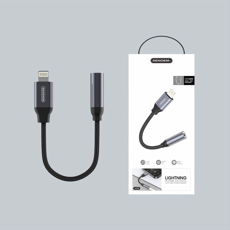 Cáp chuyển cổng lightning ra zack 3.5mm Sendem A05