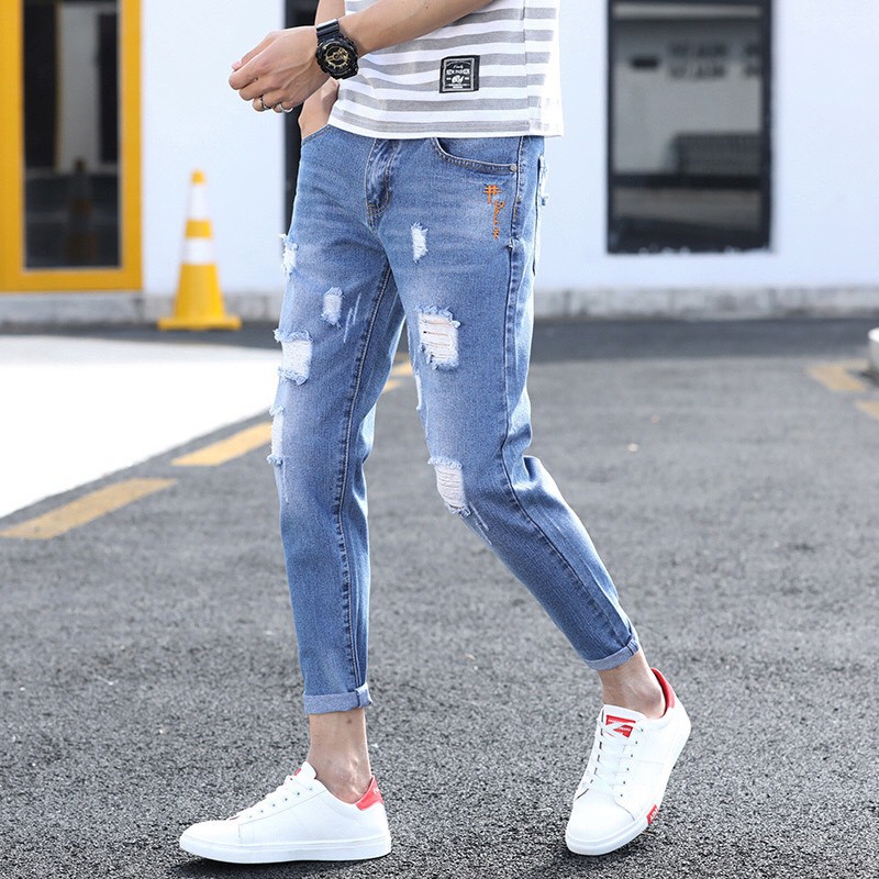 Quần Jean Nam Rách Cao Cấp Y Hình Xanh Bạc Đẹp Mẫu Mới MINHANHSHOP, Quần Bò Nam | BigBuy360 - bigbuy360.vn