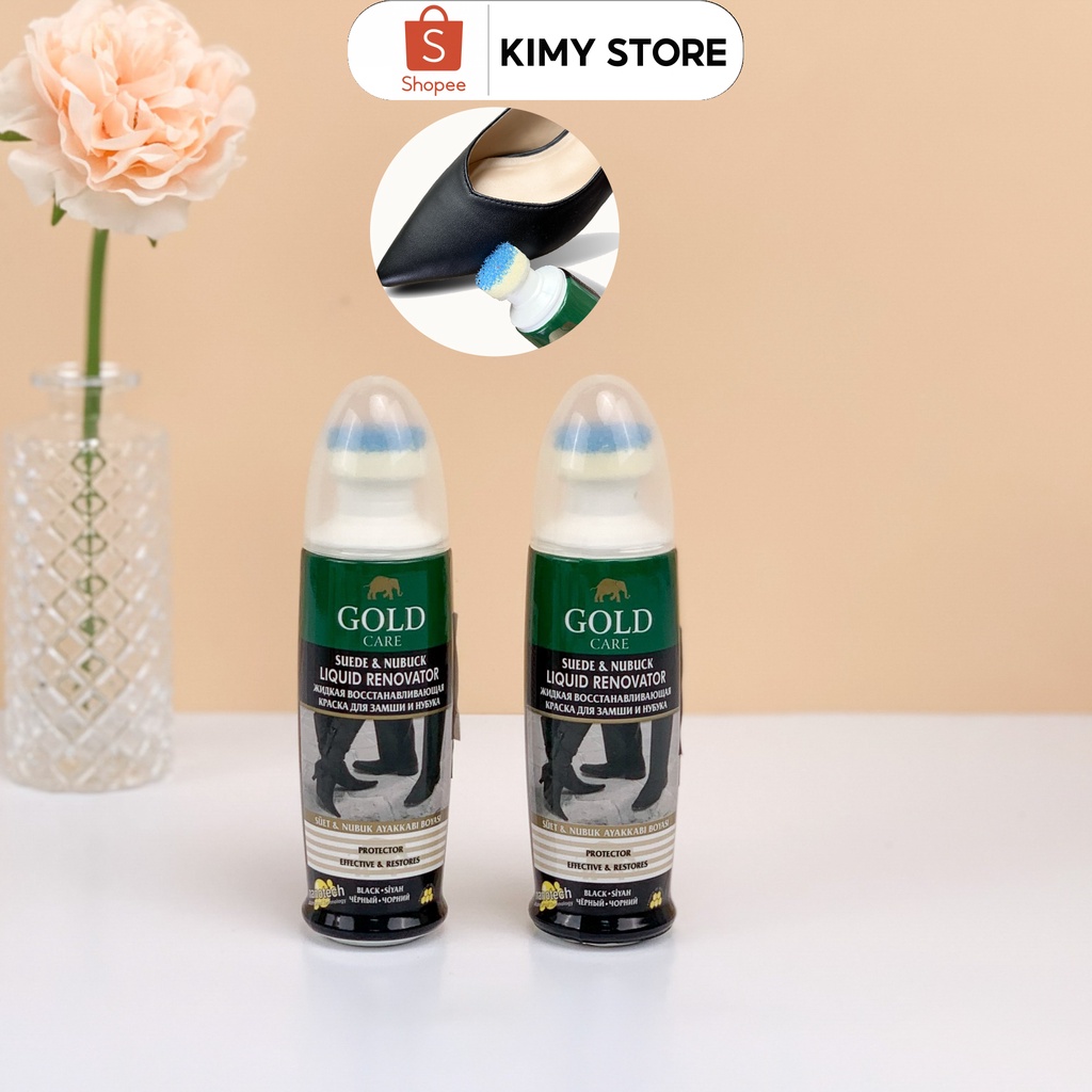 Xi đánh giày đen dạ lộn, túi xách da lộn cao cấp GoldCare  - Nhập khẩu Thổ Nhĩ Kỳ