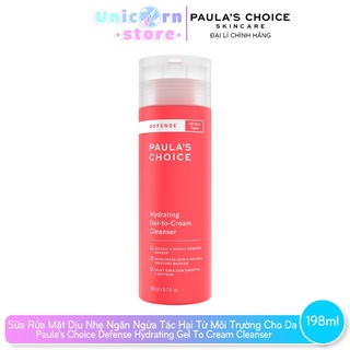 Sữa Rửa Mặt Dịu Nhẹ Ngăn Ngừa Tác Hại Từ Môi Trường Cho Da Paula's Choice Defense Hydrating Gel To Cream Cleanser 198ml