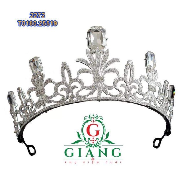 Vương miện cô dâu hạt vuông mẫu mới