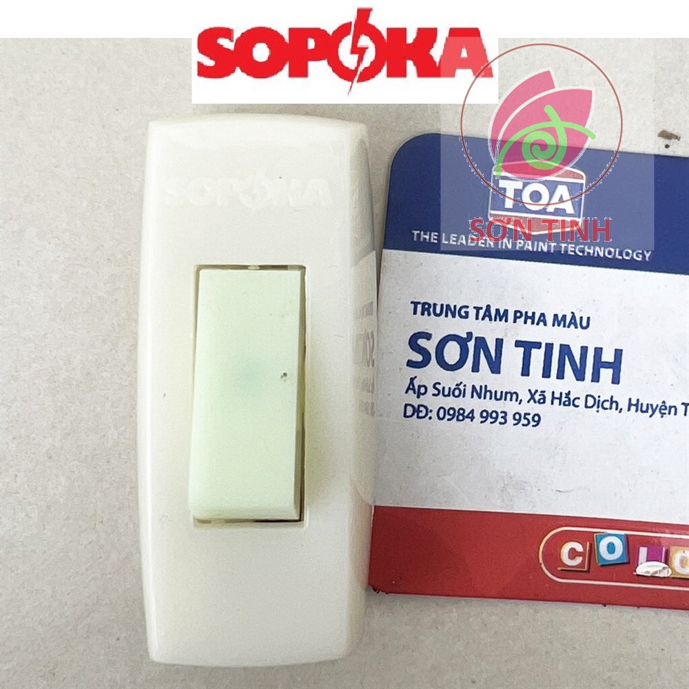 Công tắc treo, điện bật dạ quang SOPOKA NDQ-01 cực đồng đúc