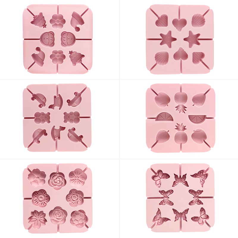 Khuôn Silicone Làm Kẹo Mút / Sô Cô La Hình Hoa Hồng / Bươm Bướm Xinh Xắn