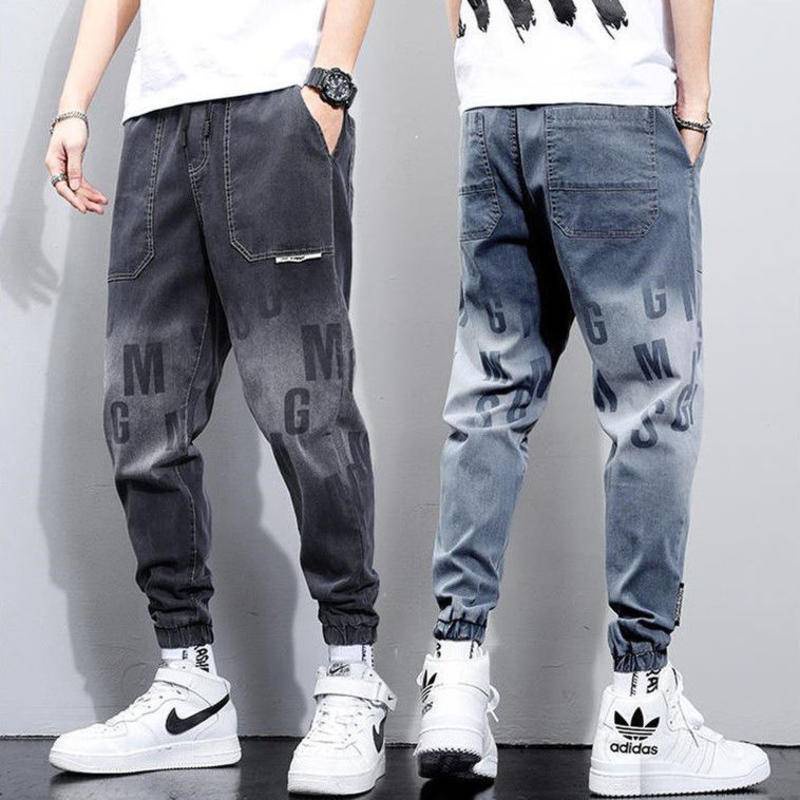 Quần Jeans Dài In Chữ Màu Gradient Phong Cách Hàn Quốc Dễ Phối Đồ Cho Nam,quần jean nam 2 màu chất bò hàn cao cấp co giãn tốt