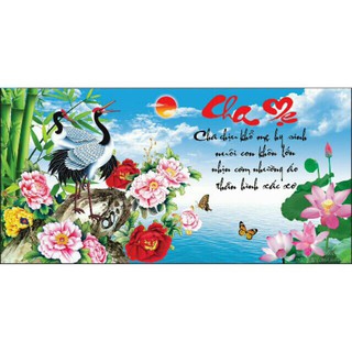 Tranh Thêu Chữ Thập CÔNG ƠN CHA MẸ 53480 CHƯA THÊU.