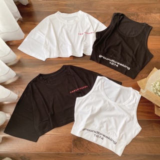 SET ÁO THUN CROPTOP KÈM BRALETTE