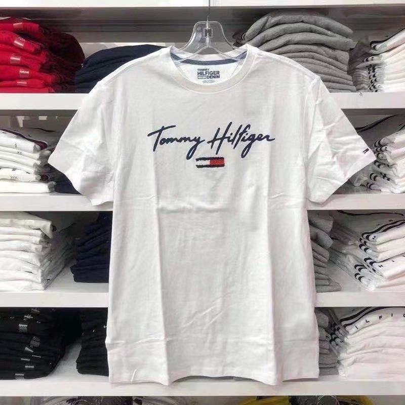 Áo Thun Cotton Tay Ngắn Cổ Tròn In Hình Nhãn Hiệu Và Chữ Tomy Mùa Hè Dành Cho Nam Nữ