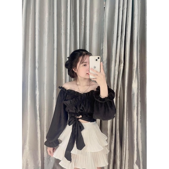 ÁO VOAN CỘT EO TAY DÀI
