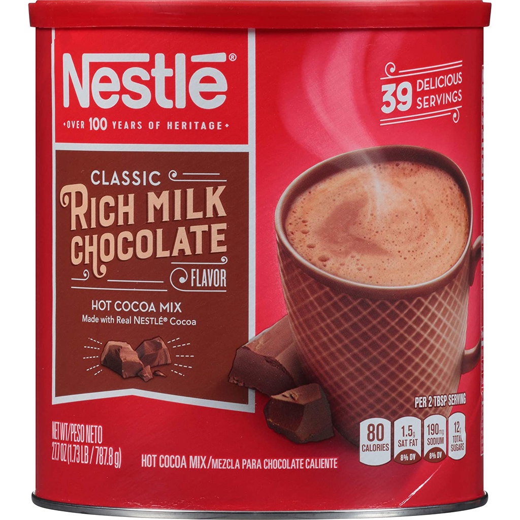 [MỸ] BỘT CACAO NÓNG NESTLE HOT COCOA MIX RICH MILK CHOCOLATE FLAVOR HỘP 787.5GR