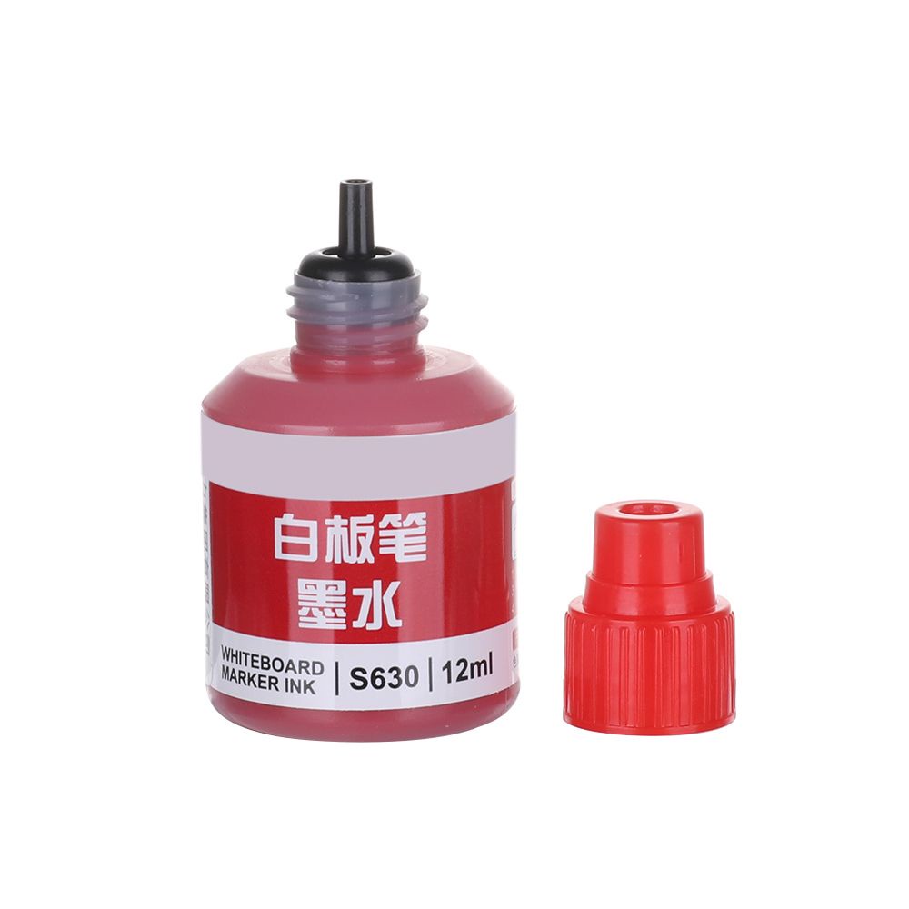 Bình mực 12ml nhanh khô đổ đầy mực cho bút lông viết bảng trắng xóa được không độc hại nhiều màu sắc cho văn phòng