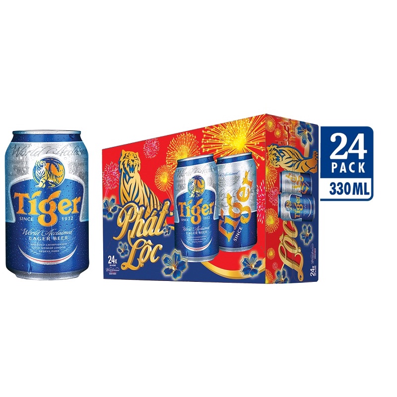 Bia Tiger Xuân - Thùng 24 lon x 330ml - Giá ưu đãi