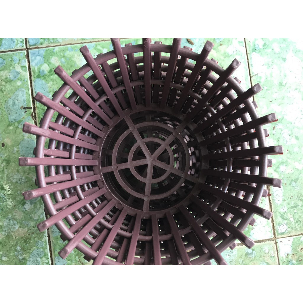 [SIEURE] Combo 10 chậu nhựa giả gỗ phi 26 cm hàng đẹp, phân phối chuyên nghiệp.