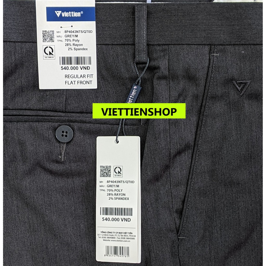 (4043 QTRF) QUẦN TÂY VIỆT TIẾN KHÔNG LY (ÔM VỪA - REGULAR FIT)