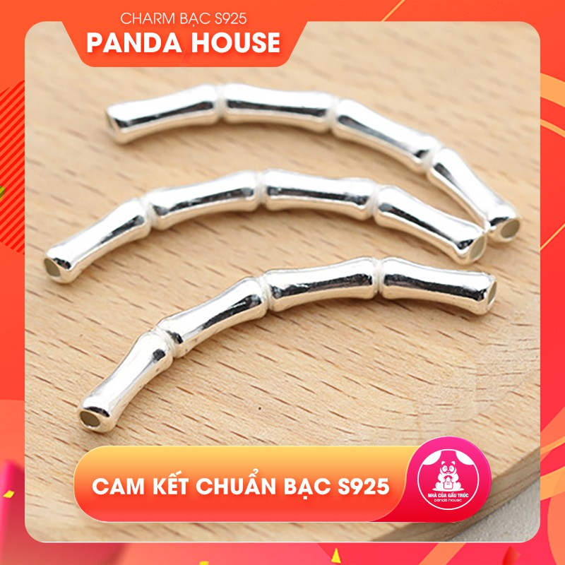 Charm bạc s925 hình đốt trúc xỏ ngang - Panda House