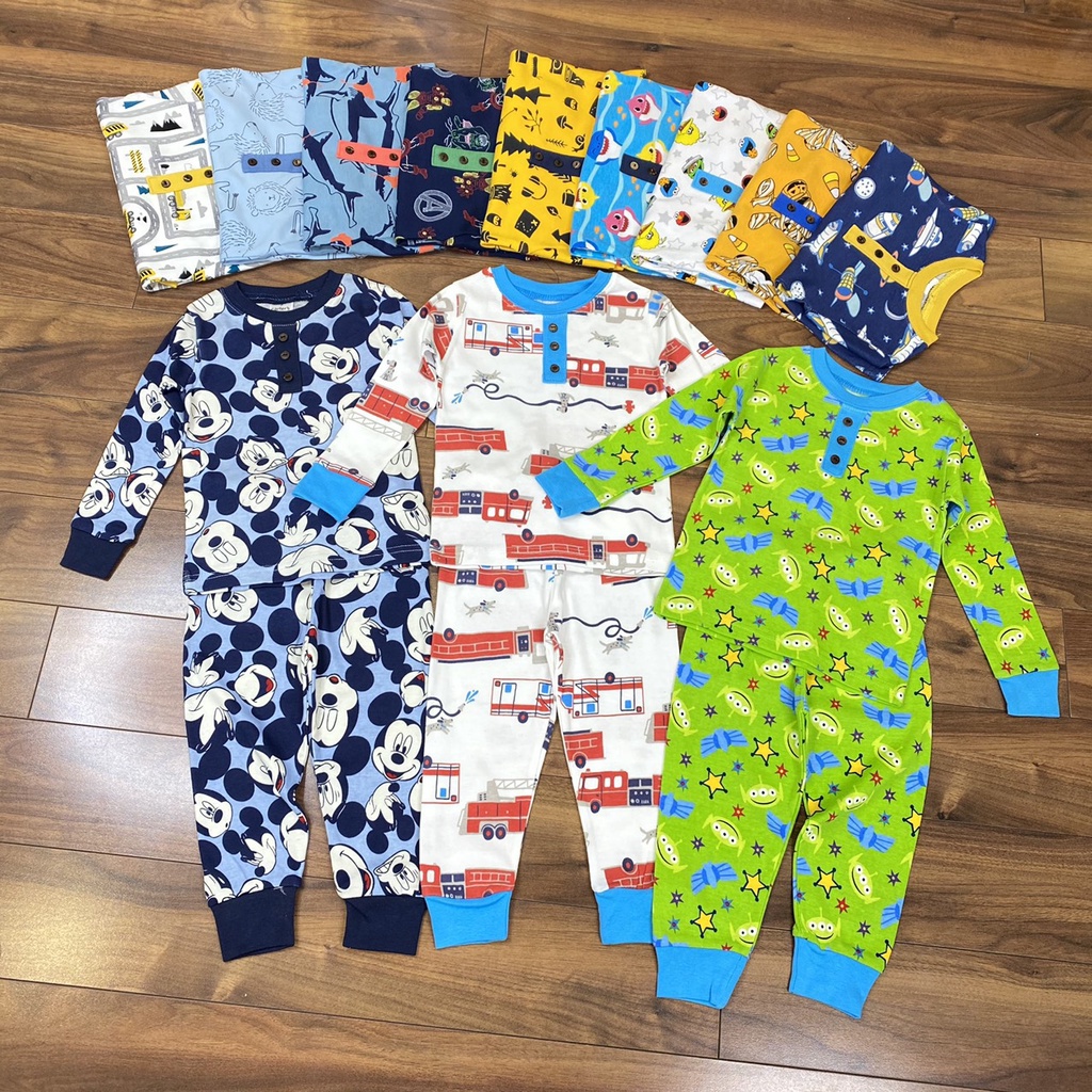 Bộ cotton bozip dài tay cho bé trai