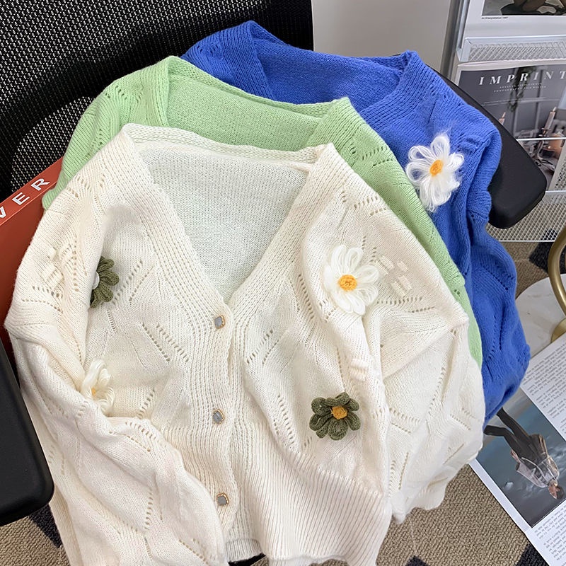 Áo Khoác cardigan Dệt Kim Tay Dài Cổ Chữ V Thời Trang Mùa Thu Phong Cách Mới Cho Nữ