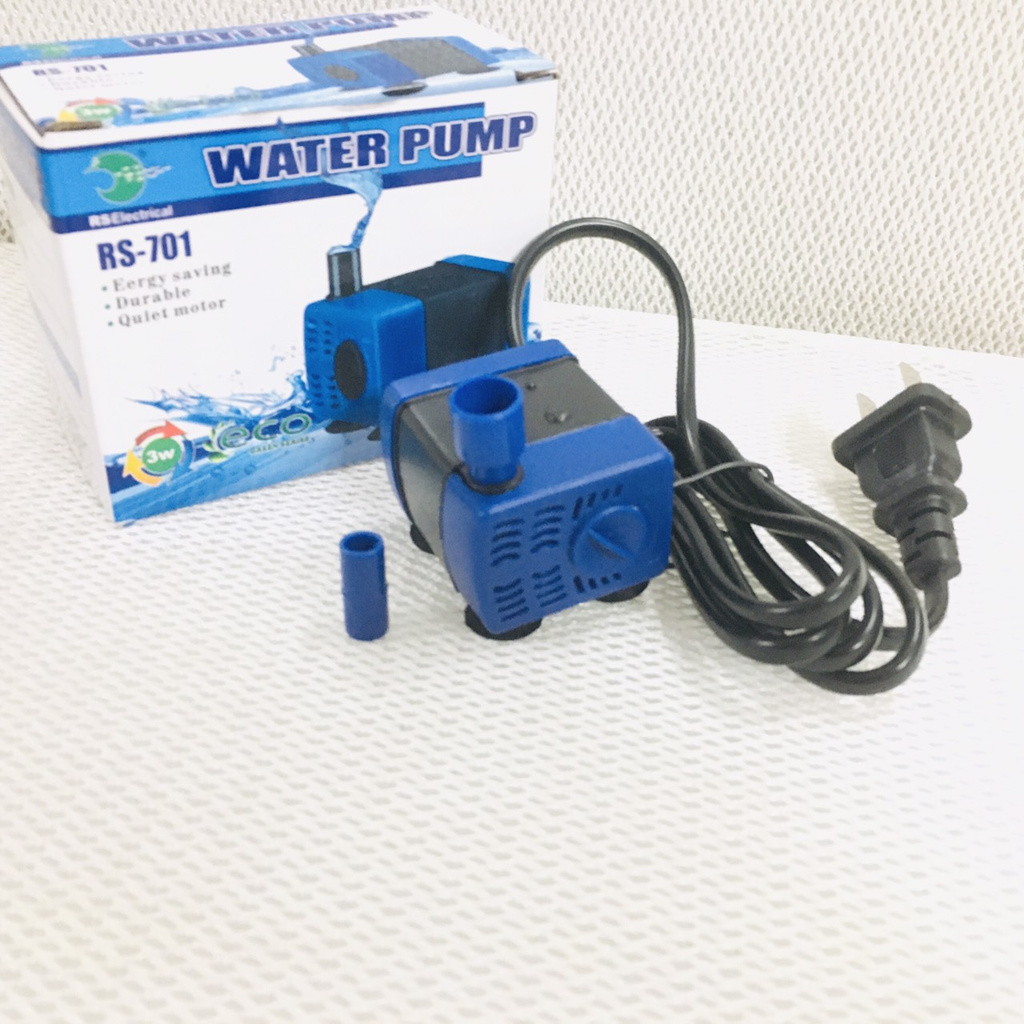 [Mua 1 tặng 1] Combo máy bơm nước mini RS 701 + 100 gram đá nham thạch lọc nước hồ cá