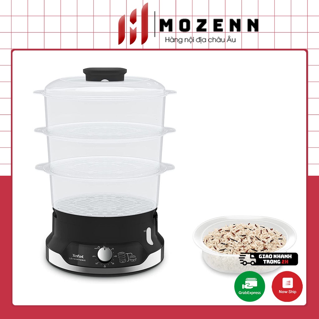 Nồi hấp điện 3 tầng Tefal Comapct VC2048 có thể thu gọn [nhập Đức chính hãng]