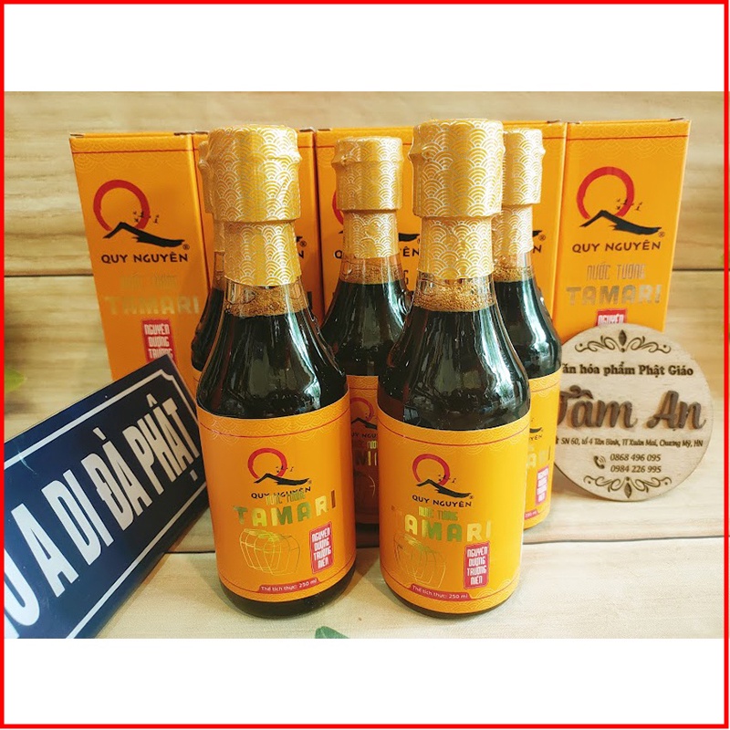 Nước tương Tamari Quy Nguyên Thầy Tuệ Hải Chùa Long Hương chai 250ml - NMOL